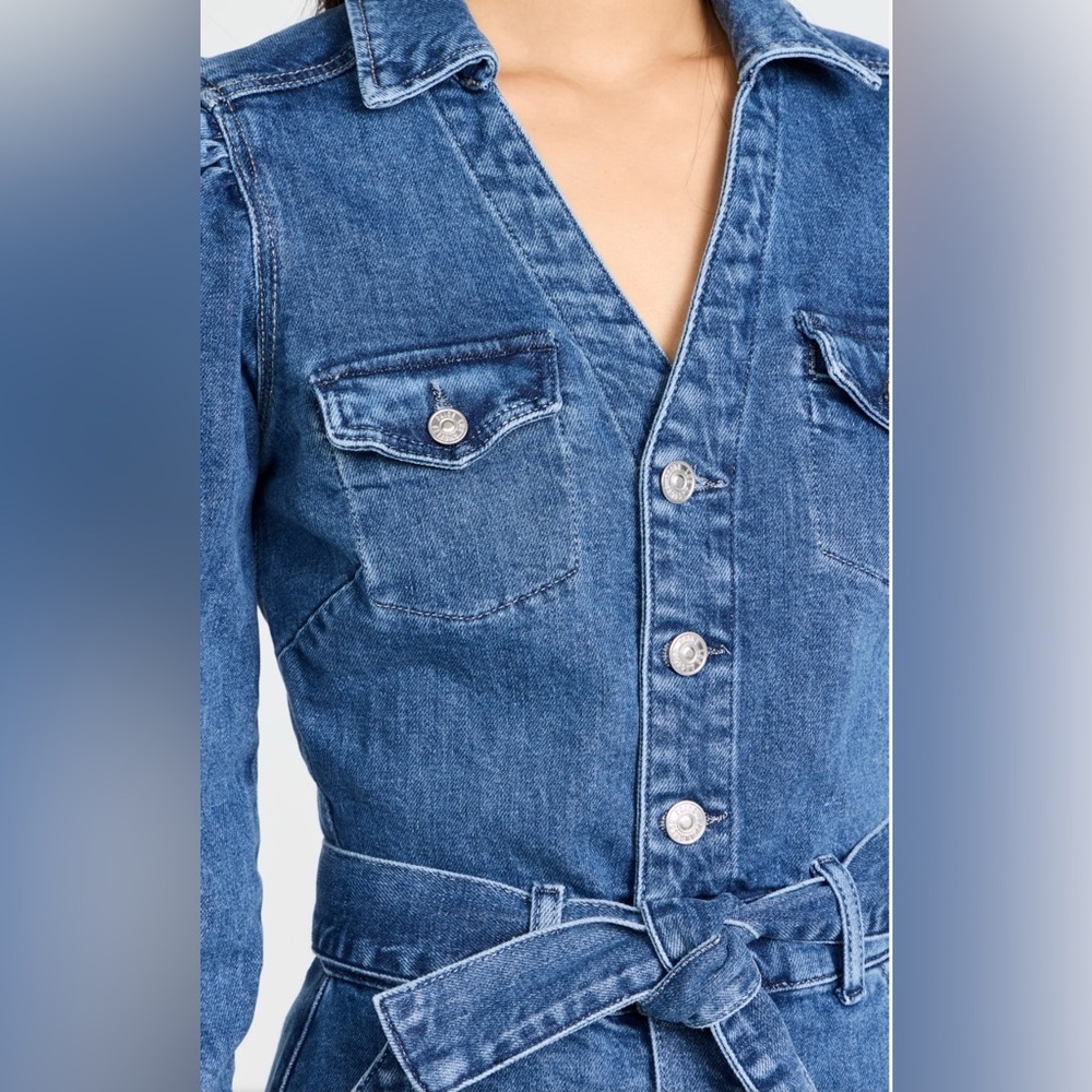 NWT Paige Mayslie Long Sleeve Denim Shirt Dress Size 10 Retail $269 - Picture 2 of 10